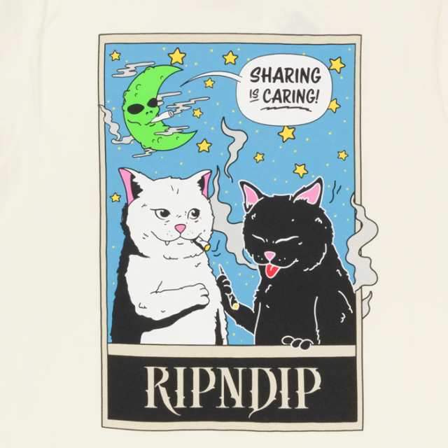 RIPNDIP Friends Share Tee Natural リップン ディップ Tシャツ 半袖 メンズ レディース スケボー ねこ｜au  PAY マーケット
